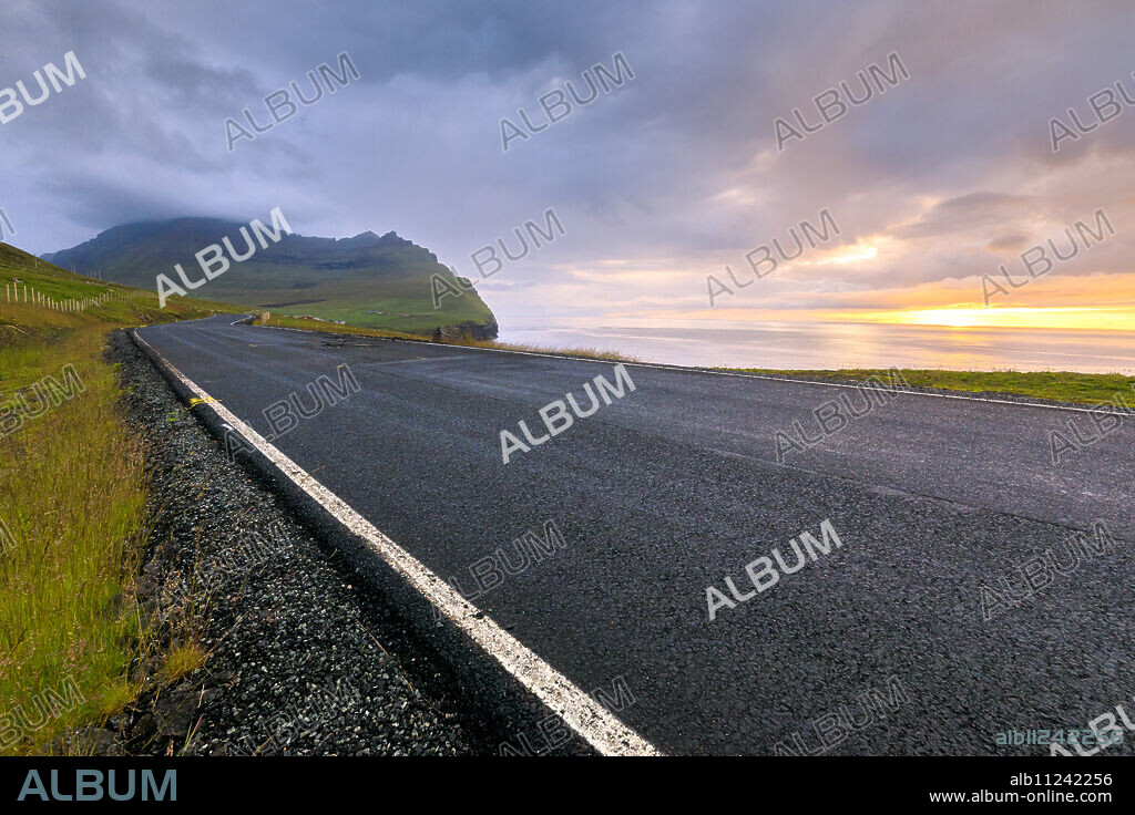 Road to Vidareidi, Vidoy Island, Faroe Islands, Denmark, Europe.