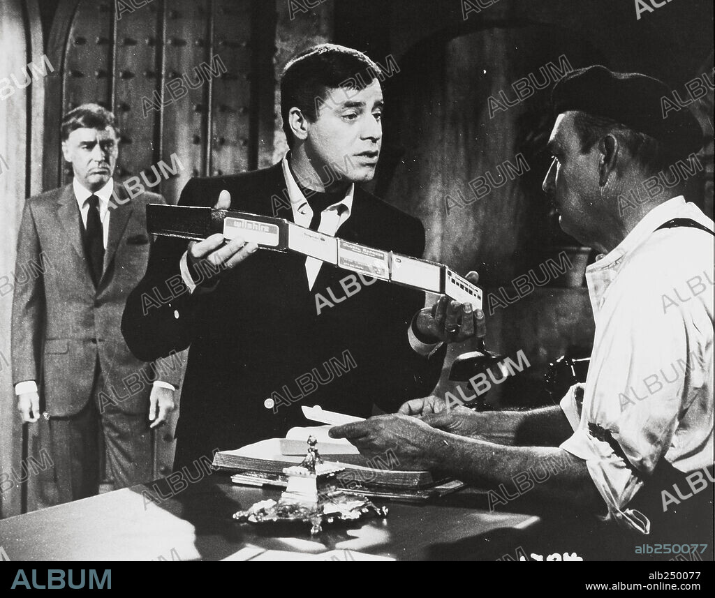 JERRY LEWIS and PETER LAWFORD in HOOK, LINE AND SINKER, 1969, directed by GEORGE MARSHALL. Copyright COLUMBIA PICTURES.