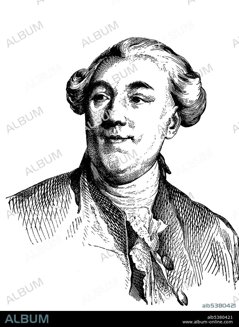 Jacques Necker, 1732 - 1804, Swiss banker and finance minister under Louis XVI, historical woodcut, circa 1880.