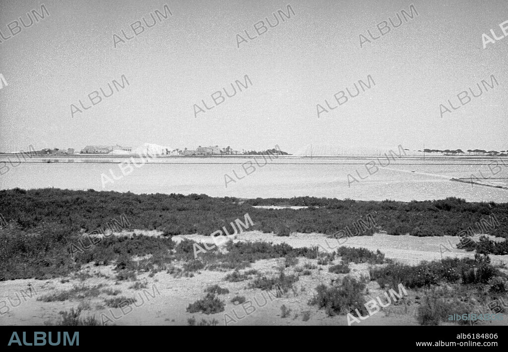 SALINAS DE LA MANGA - FOTOGRAFIA EN BLANCO Y NEGRO - AÑOS 50.