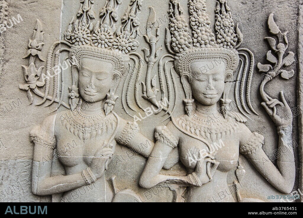 Bas-relief frieze at Angkor Wat, Angkor, UNESCO World Heritage Site, Siem Reap Province, Cambodia, Indochina, Southeast Asia, Asia.