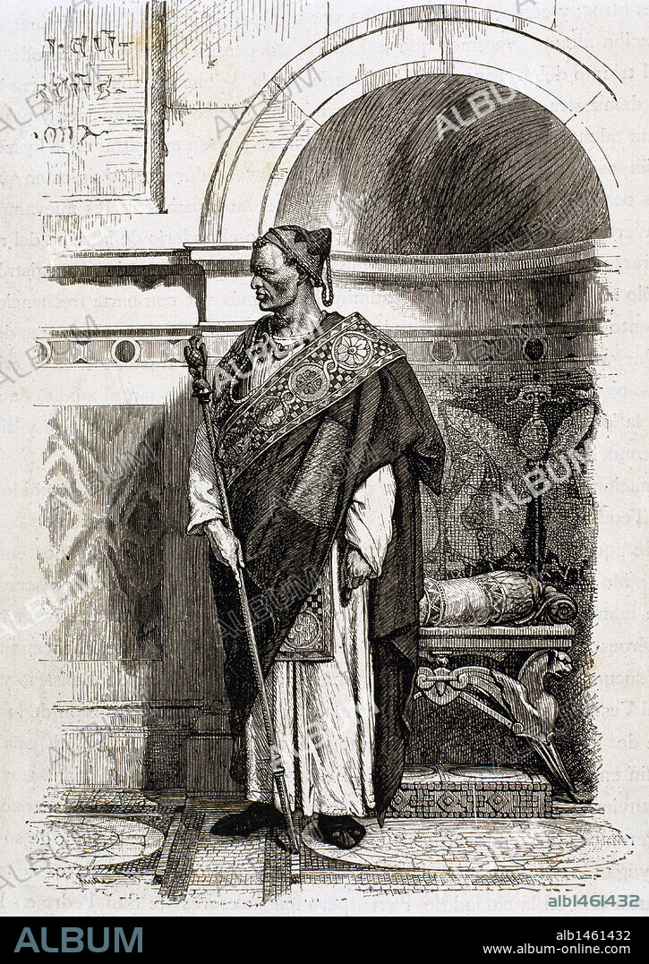 NARSES (h.478-h.568). General bizantino. Gobernó el Exarcado entre el 554 y 567, con sede en Rávena. Grabado.