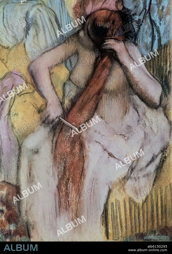 EDGAR DEGAS (1834-1917). MUJER PEINANDOSE.