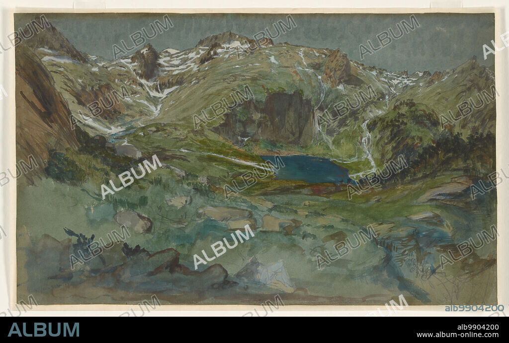 EUGENE EMMANUEL VIOLLET-LE-DUC. View of the Lac d’Espingo and the Cirque d’Espingo in the Pyrenees, Aug. 21, 1865.