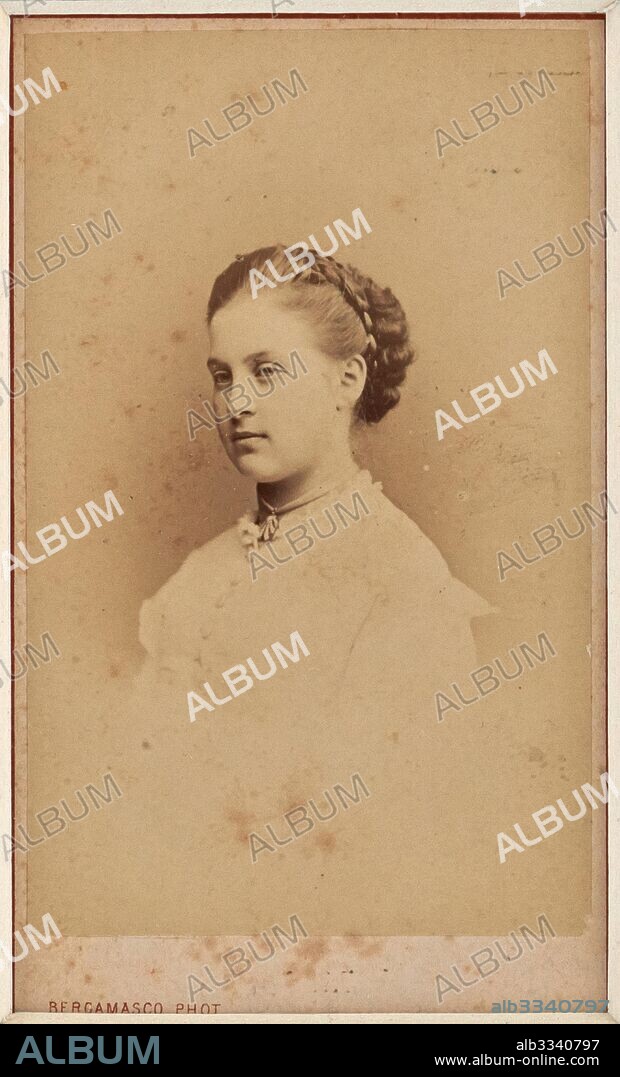 CHARLES BERGAMASCO (KARL). Portrait of Grand Duchess Olga Constantinovna of Russia (1851-1926).