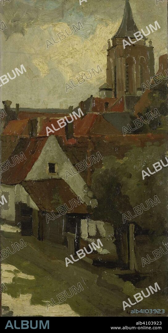 GEORGE HENDRIK BREITNER. The Tower of Gorkum. Dating: c. 1880 - c. 1908. Place: Gorinchem. Measurements: h 47.8 cm × w 25.7 cm × t 1.3 cm; d 9 cm.