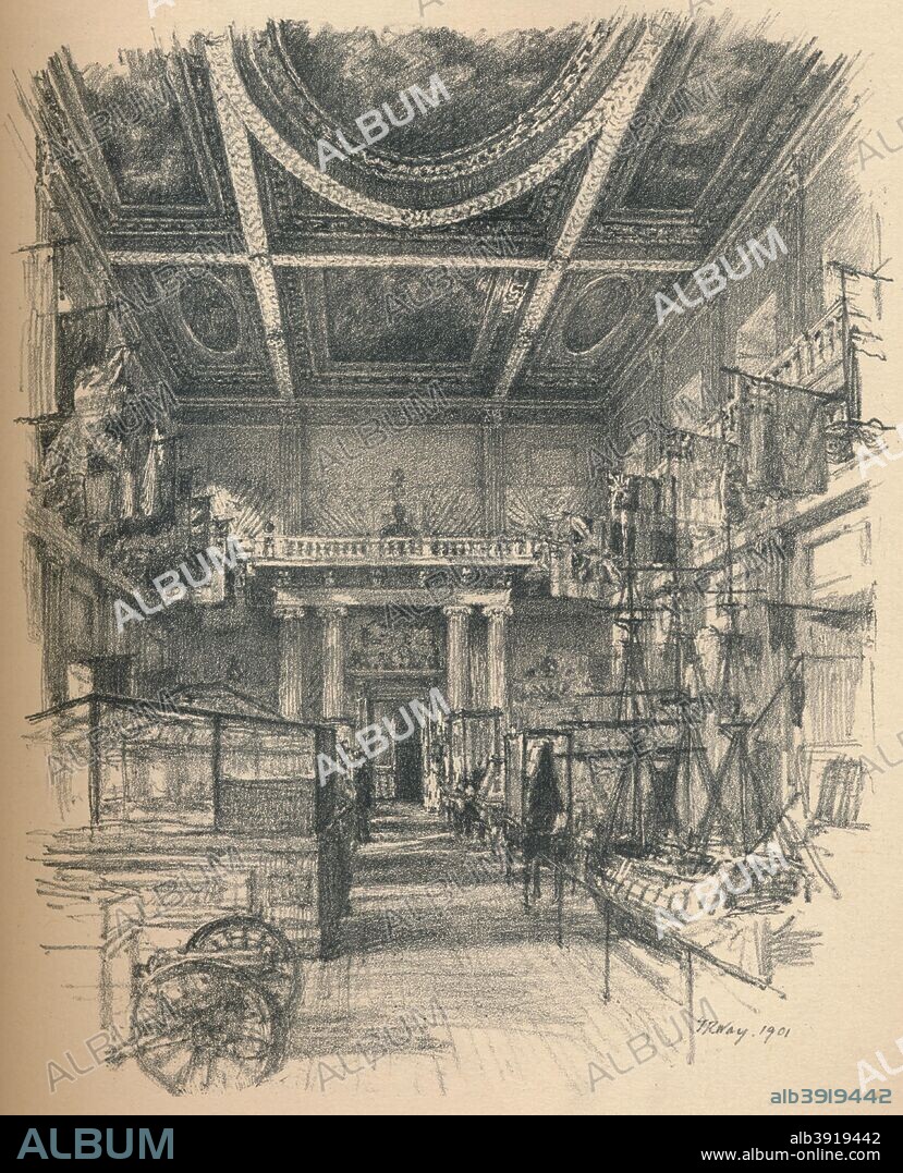 'Interior of the Banqueting Hall, Whitehall Palace', 1902. From Ancient Royal Palaces in and Near London. [John Lane, London and New York, 1902].