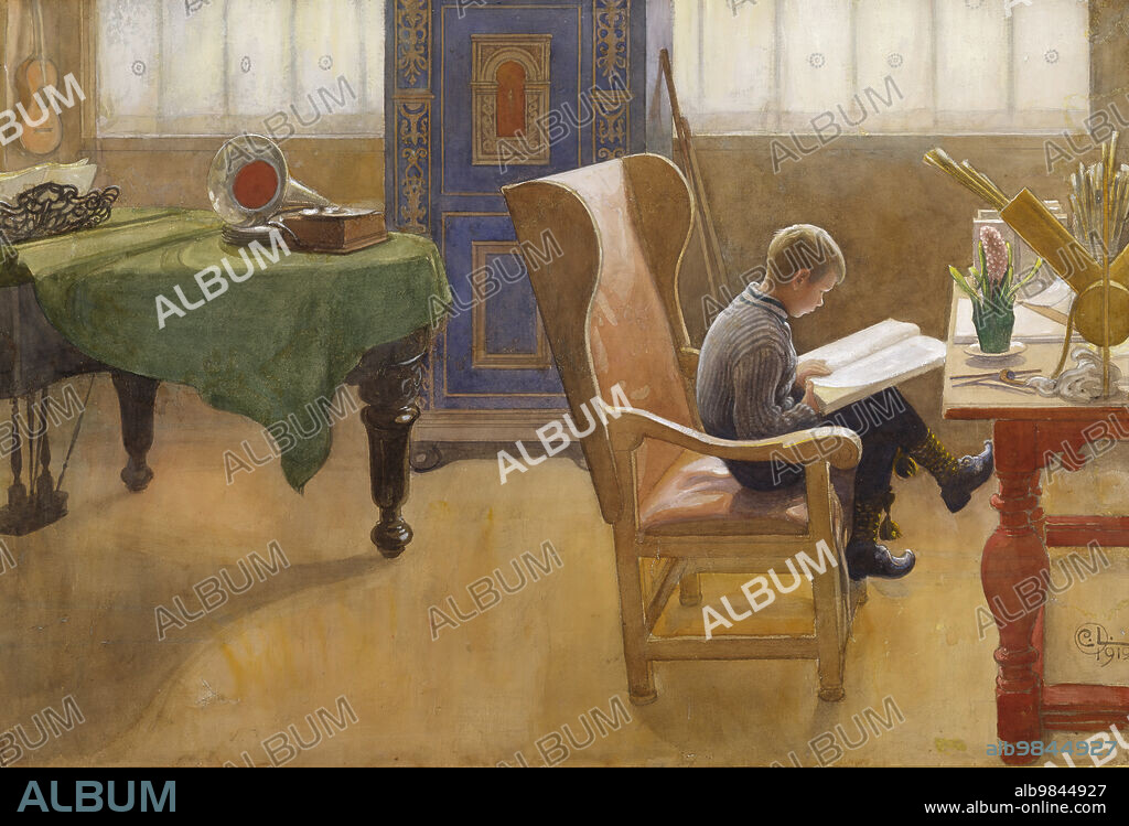 Esbjörn at the Study Corner, 1912.