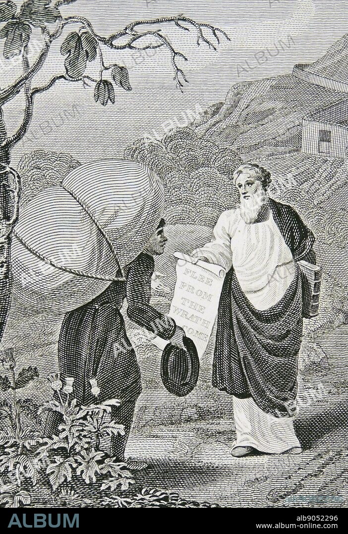 Christian, the Pilgrim of the title, meets Evangelist. Illustration by William Marshall Craig (c1765-c1834) from an 1832 edition of the Christian allegory ''The Pilgrim's Progress'' by John Bunyan first published in 1678.
