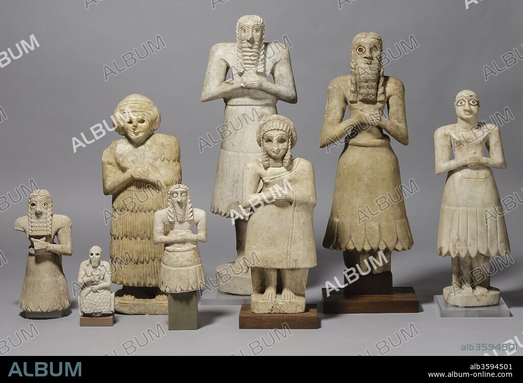 SUMERIAN CULTURE. The Sumerian Worshipers (from the Temple at Tell Asmar).