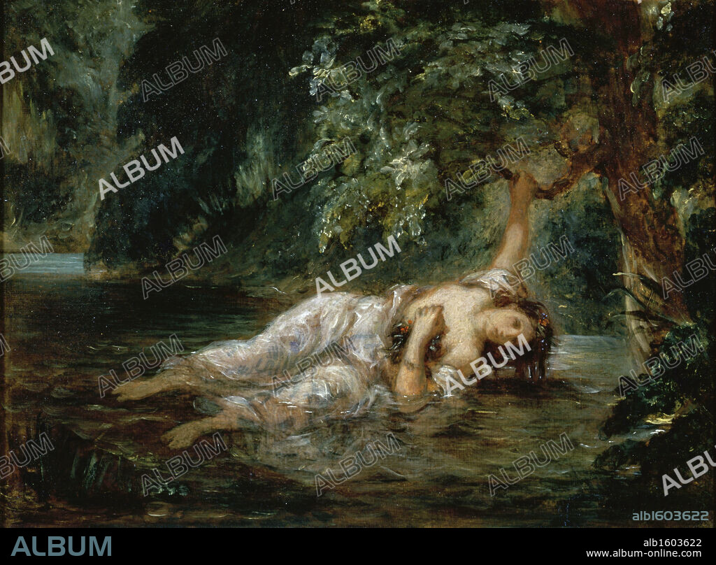 Death of Ophelia   1844   Eugene Delacroix (1798-1863/French)  Musee du Louvre, Paris.