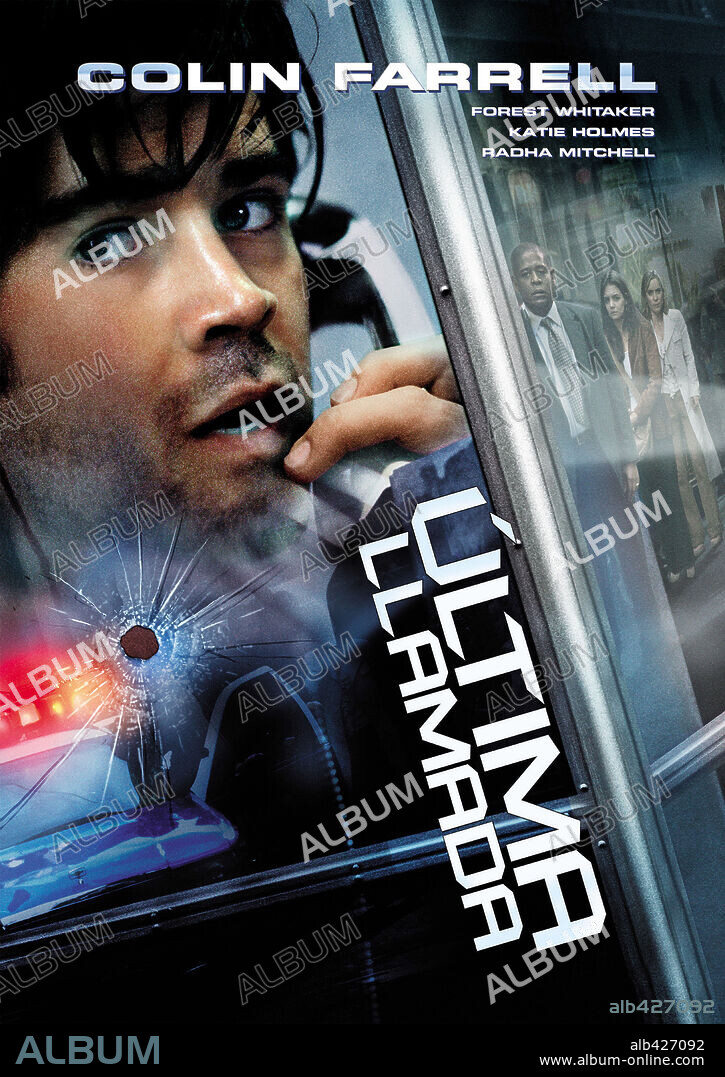 Poster de ÚLTIMA LLAMADA, 2002 (PHONE BOOTH), dirigida por JOEL SCHUMACHER. Copyright FOX 2000 PICTURES.