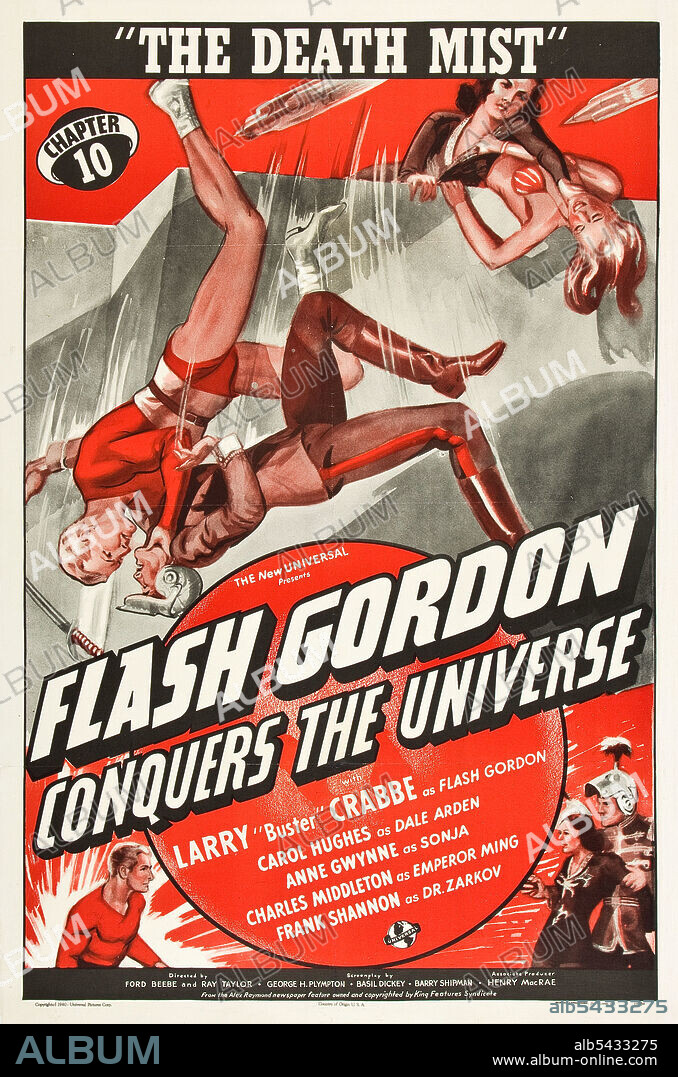 Poster of FLASH GORDON CONQUERS THE UNIVERSE, 1940, directed by FORD BEEBE and RAY TAYLOR. Copyright UNIVERSAL PICTURES.