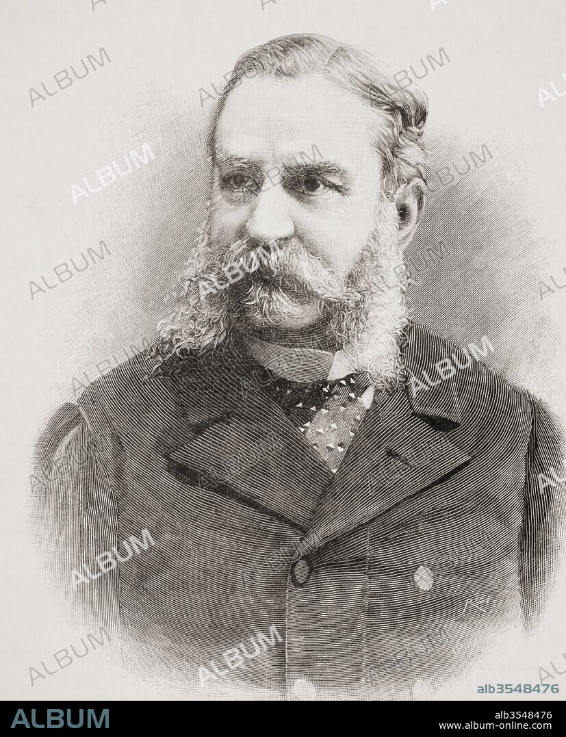 Don Antonio González de Aguilar y Correa o Corea, 8th Marquis of la Vega de Armijo, 6th Marquis of Mos, Grandee of Spain,1824–1908. Spanish noble and politician, Prime Minister of Spain between 1906 and 1907. From La Ilustracion Española y Americana, published 1892.