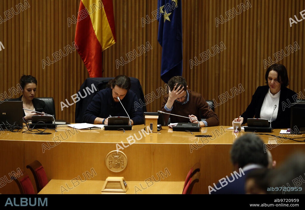 Madrid, 02/16/2016. Pablo Iglesias chairs the meeting of the Podemos group in the Congress of Deputies. Photo: Oscar del Pozo ARCHDC.