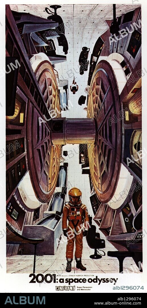 Poster de 2001: UNA ODISEA DEL ESPACIO, 1968 (2001: A SPACE ODYSSEY), dirigida por STANLEY KUBRICK. Copyright M.G.M.