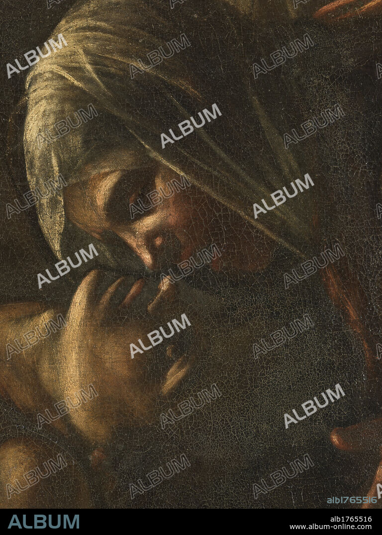 Resurrezione di Lazzaro The Resurrection of Lazarus, by Michelangelo Merisi known as Caravaggio, 1608-1609, 17th Century, oil on canvas, cm 380 x 275. Italy, Sicily, Messina, Messina, Regional Museum. Detail. Faces Lazarus dead man woman veil., photographic campaign 2009. Authorization required for non editorial use.
