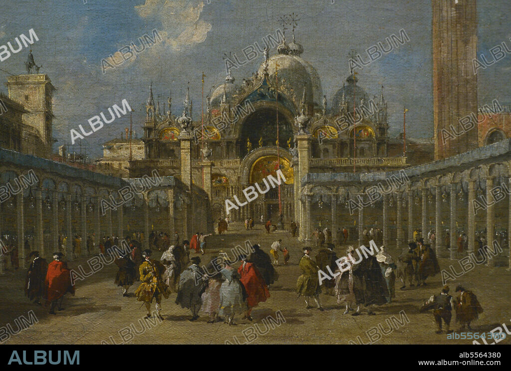 FRANCESCO GUARDI (1712-1793). VENETIAN PAINTER.. Francesco Guardi (1712-1793). Pintor veneciano. Fiesta de la Ascensión en la Plaza San Marcos, h. 1775. Detalle. Oleo sobre lienzo. Museo Calouste Gulbenkian. Lisboa. Portugal.