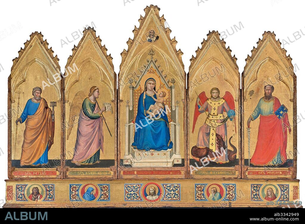 GIOTTO DI BONDONE. Polyptych: Madonna Enthroned with Child and Saints.