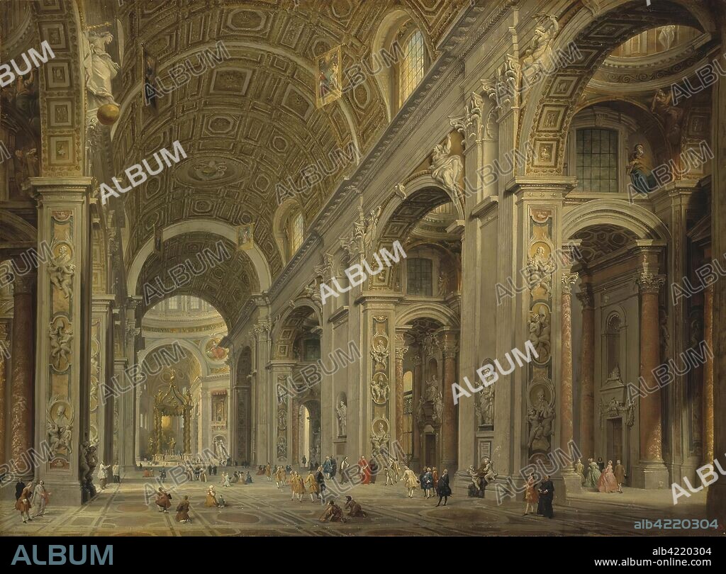 GIOVANNI PAOLO PANINI. 'Interior of St Peter's Cathedral in Rome'. Italy, 1754-1755. Dimensions: 79,5x98 cm.
