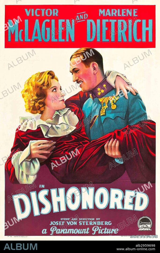 Poster of DISHONORED, 1931, directed by JOSEF VON STERNBERG. Copyright PARAMOUNT PICTURES.