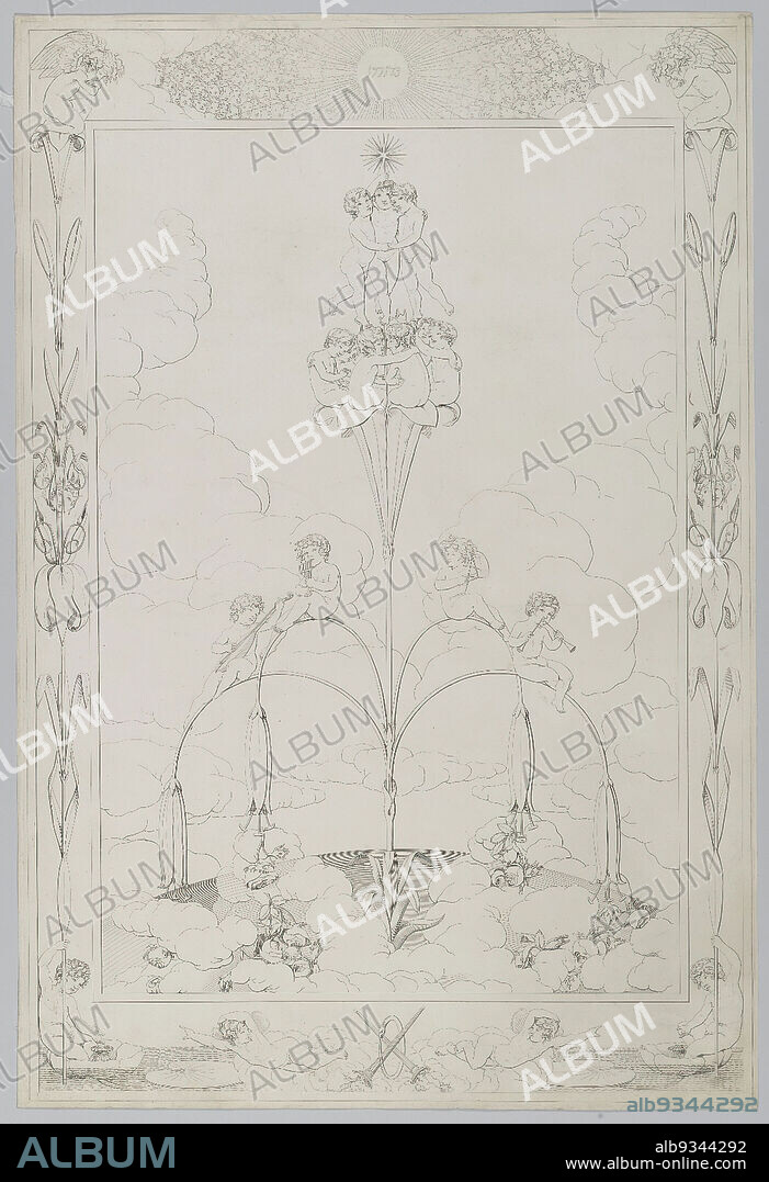 Morning, Der Morgen, Times of Day, Tageszeiten, Plate I, Philipp Otto Runge, German, 1777-1810, Etching on wove paper, Germany, 1803-1805, Sheet: 28 1/4 x 19 in., 71.8 x 48.3 cm.