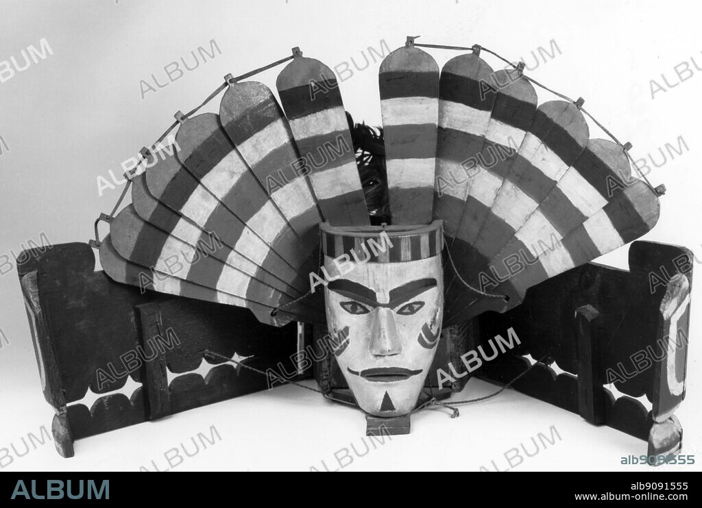 Nootka Wolf Mask. The Nootka or Nuu-Chah-Nulth people are a First Nations group whose traditional home is in the Pacific Northwest, on the west coast of Vancouver Island. They are related to the Chinook and Kwakiutl peoples, and the Nootka language is part of the Wakashan group of languages. The Nootka, and other Pacific Northwest cultures, were famous for their potlatch ceremonies, in which the host would bestow very generous gifts on guests. The Nootka were among the first people on the Pacific coast north of California to come into contact with Europeans. Competition between Spain and the United Kingdom over "control" of Nootka Sound led to a bitter international dispute around 1790, which was settled when Spain agreed to relinquish its claims to the north Pacific coast. At the time of early contact with European explorers, up until 1830, more than 90 percent of the Nootka were killed by sexually transmitted diseases, malaria, and smallpox, and by cultural turmoil resulting from contact with Westerners.