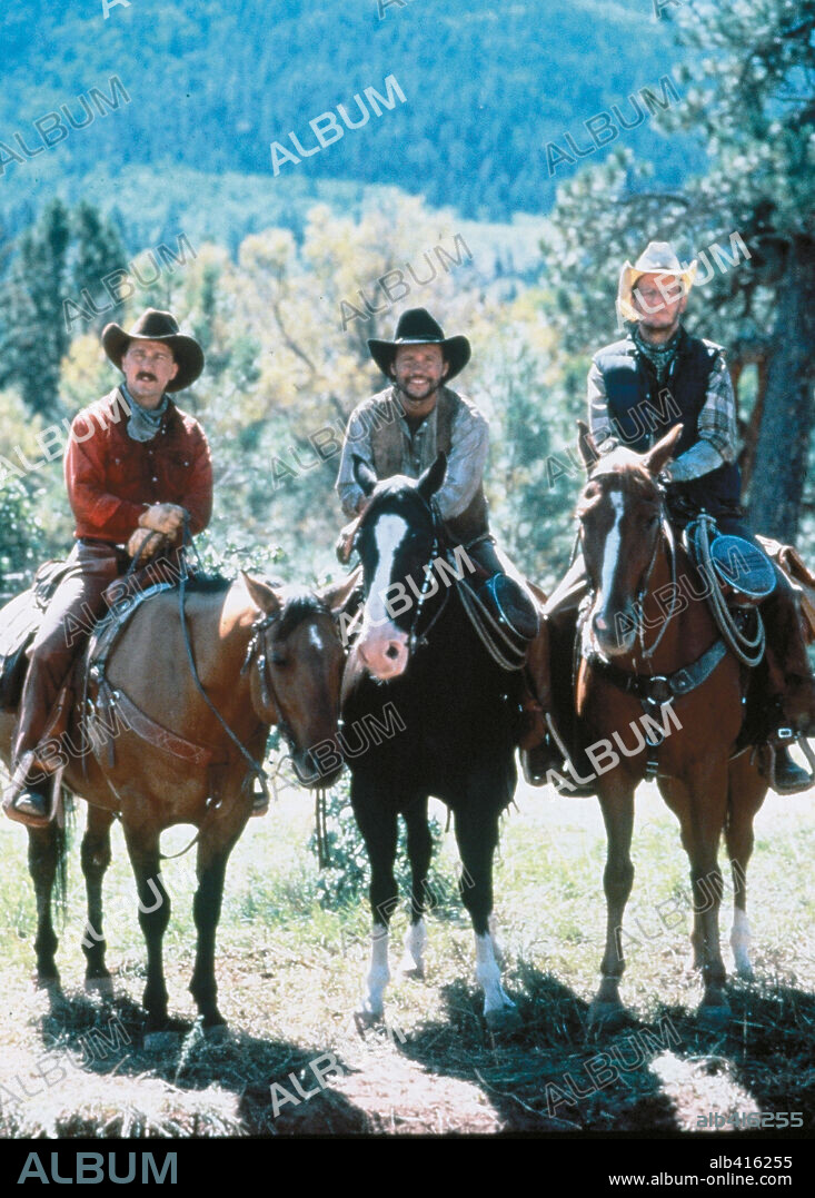 BILLY CRYSTAL, BRUNO KIRBY y DANIEL STERN en COWBOYS DE CIUDAD, 1991 (CITY SLICKERS), dirigida por RON UNDERWOOD. Copyright FIRST INDEPENDENT.
