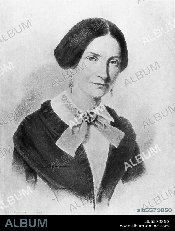 LUDMILLA ASSING. Assing, Ludmilla, Author, Hamburg 22.2.1822 - Florence 25.3.1880. Self-portrait. Pastel, c. 1850.