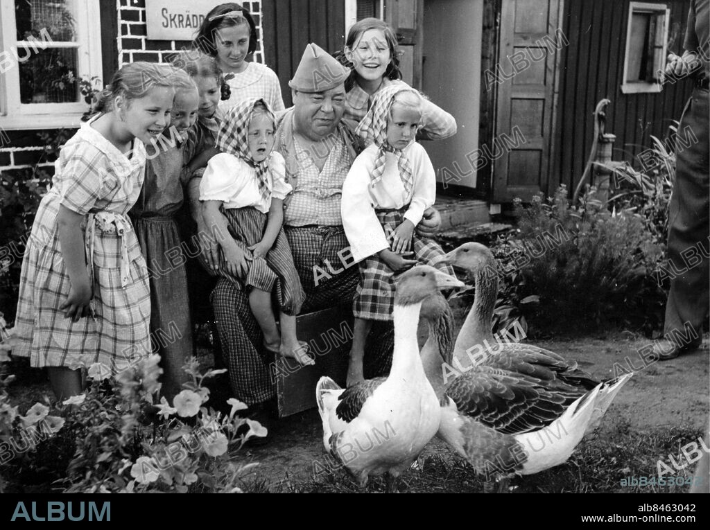 Edvard Persson i filmen Den glade skräddaren. Film Den glade skräddaren /. Persson Edvard skådespelare Scen 1945. (c) Sydsvenskan / IBL Bildbyrå.