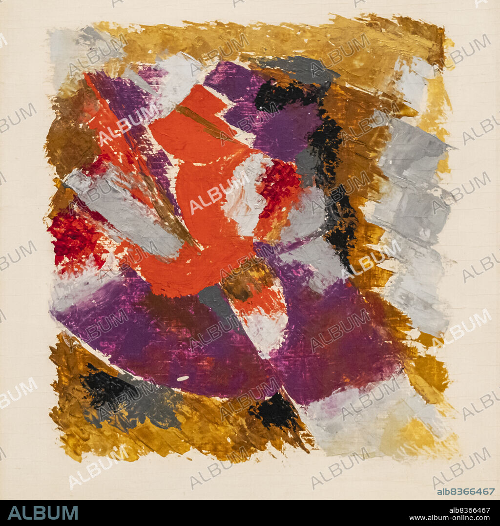 Etude: Red-Violet (Chrismas Shopping), 1935, oil on wood panel, Josef Albers, Bauhaus.
