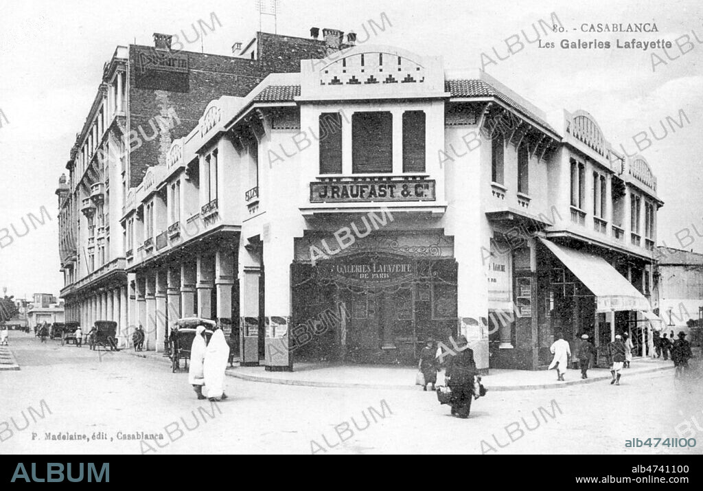 Succursalle des Galeries Lafayette a Casablanca. Photographie anonyme de 1910. Credit : Coll. Jewish Memories / Kharbine-Tapabor.