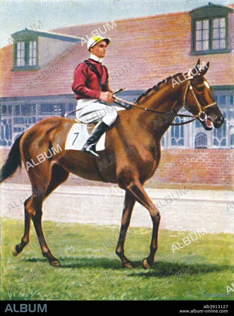 Senor, Jockey: J. Crouch', 1939. Jockey Jackie Crouch died in a plane crash at the age of 25. From Racehorses & Jockeys, 1938 - A Series of 40. [W. D. & H. O. Wills, Bristol, 1939].