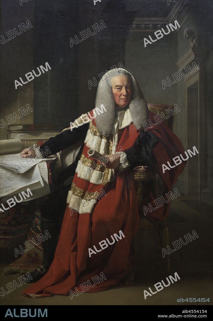 William Murray (1705-1793). Primer Conde de Mansfield. Político y juez británico. Conocido por su reforma de la ley inglesa. Murray, ataviado con su túnica parlamentaria, como conde. Retrato realizado por John Singleton Copley (1738-1815). Oleo sobre lienzo,1783. National Portrait Gallery. Londres, Inglaterra.