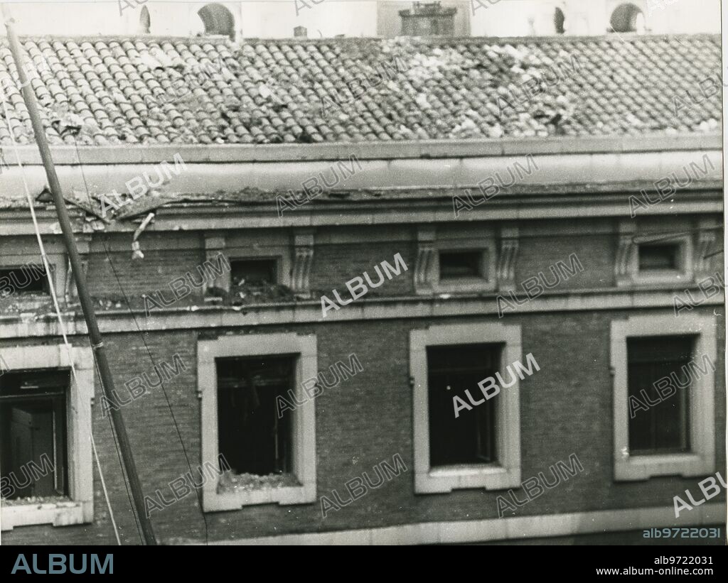 Madrid. 20/12/1973. Atentado de Carrero Blanco.Tejado del edificio por donde pasó el coche de Carrero Blanco.