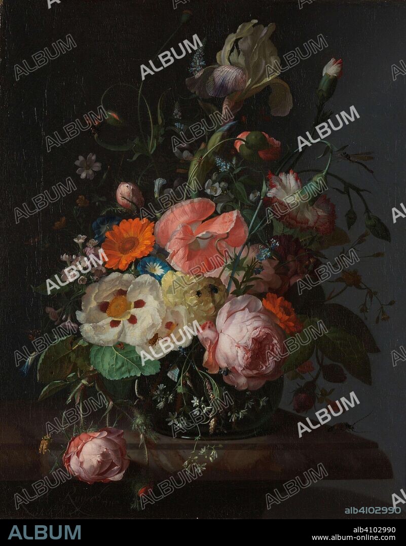 RACHEL RUYSCH. Still Life with Flowers on a Marble Tabletop. Dating: 1716. Measurements: h 48.5 cm × w 39.5 cm.