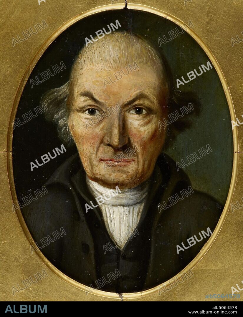 Portrait of William Hutton (1723-1816), 1750-1800 British School, artist unknown William Hutton was an English poet and historian. Originally from Derby, he moved to Birmingham and became the first significant historian of the city, publishing his History of Birmingham in 1781., Portrait, Male, Oval, Birmingham history.