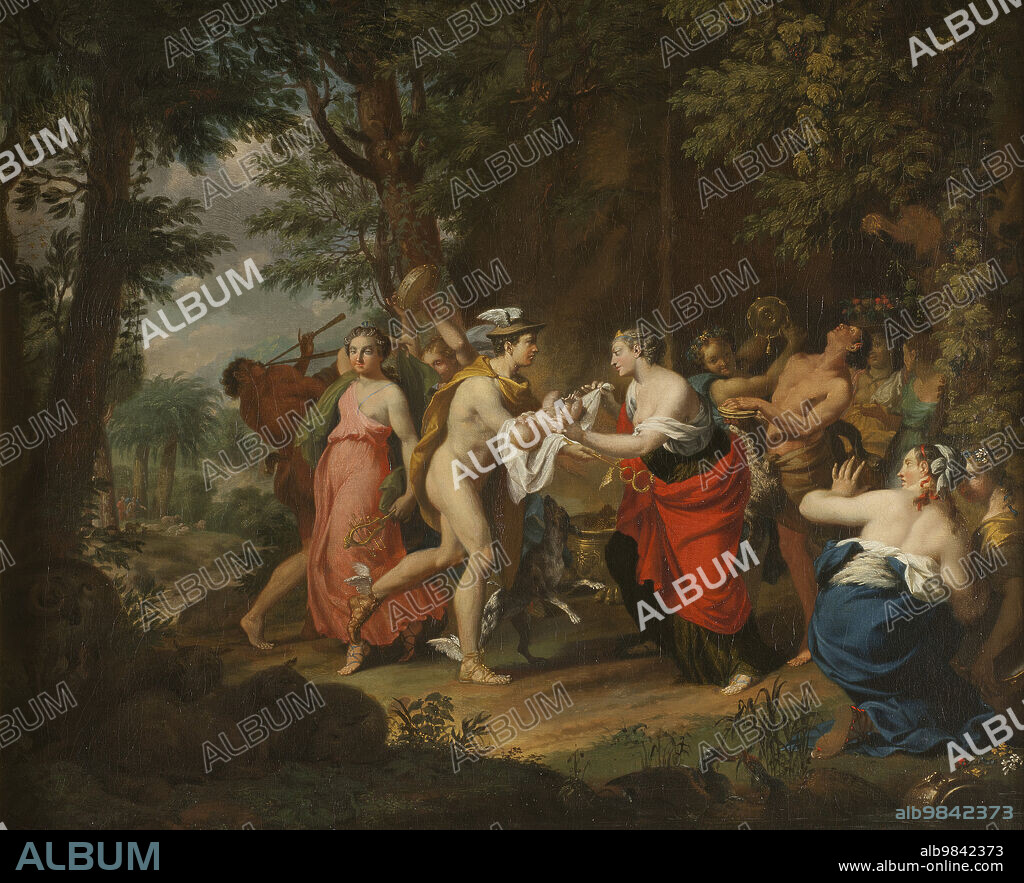 MARCUS TUSCHER. Mercury Confiding the Child Bacchus to the Nymphs on Nysa, 18th century.