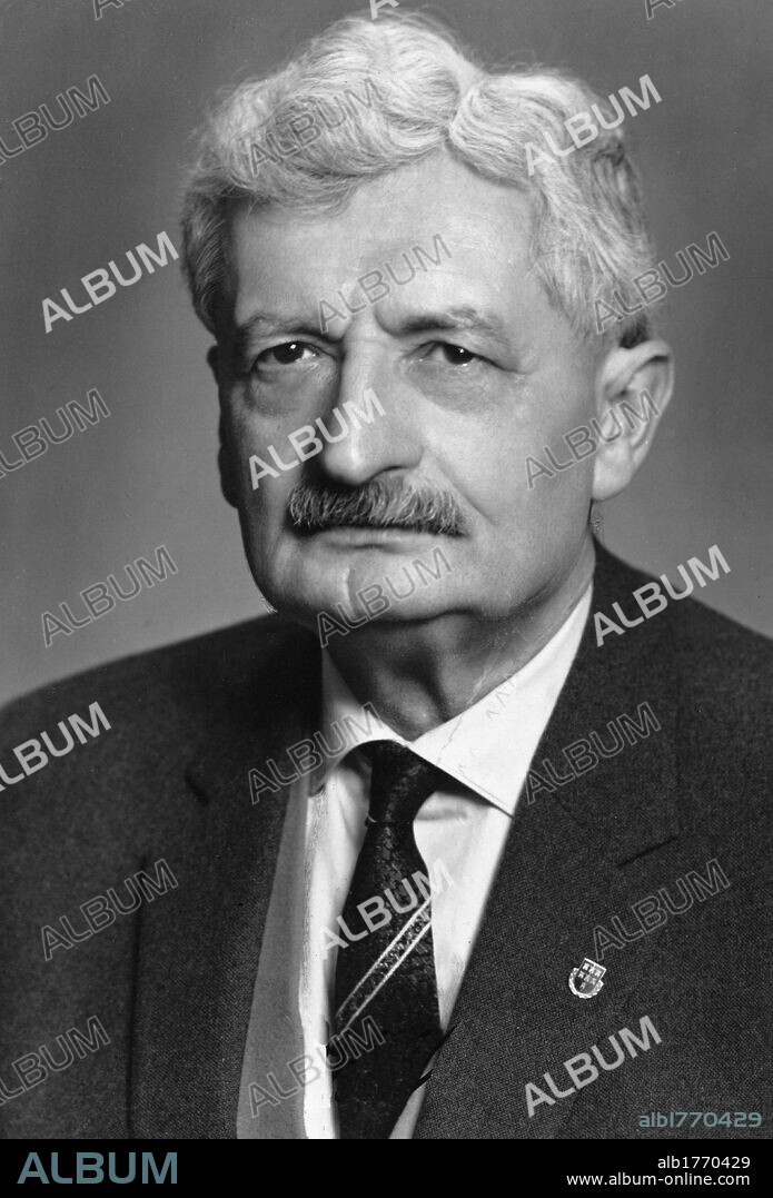 Portrait of Hermann Oberth. Portrait of the Austro-Hungarian-born German physicist Hermann Oberth. 1950s.
