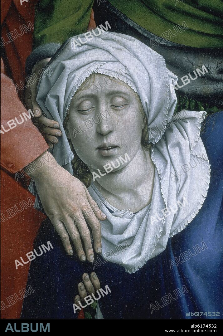 ROGIER VAN DER WEYDEN (1399-1464) ROGIER DE LA PAS. EL DESCENDIMIENTO DE LA CRUZ - DETALLE DEL ROSTRO DE LA VIRGEN - 1435 - T - NP 2825 - GOTICO FLAMENCO - CONJUNTO 470.