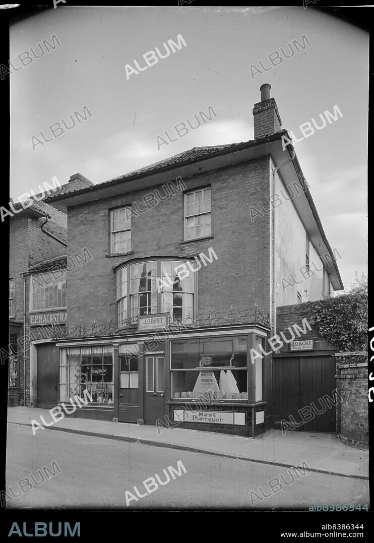 HERBERT FELTON. JO Kent, Butchers Shop, 9 Market Street, North Walsham, North Norfolk, Norfolk, 1947. The premises of J O Kent, Butchers, at 7-9 Market Street.