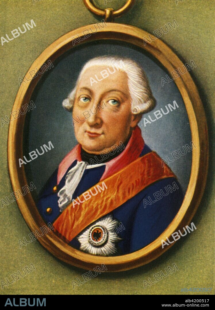 'Bogislav Graf Tauentzien Von Wittenberg', (1933). Portrait of Prussian general Bogislav Friedrich Emanuel von Tauentzien (1760-1824). After a miniature by Joseph Friedrich August Schall. From "Gestalten Der Weltgeschichte", a book of cigarette-card portrait miniatures of figures in world history from the last four hundred years. [Germany, 1933].