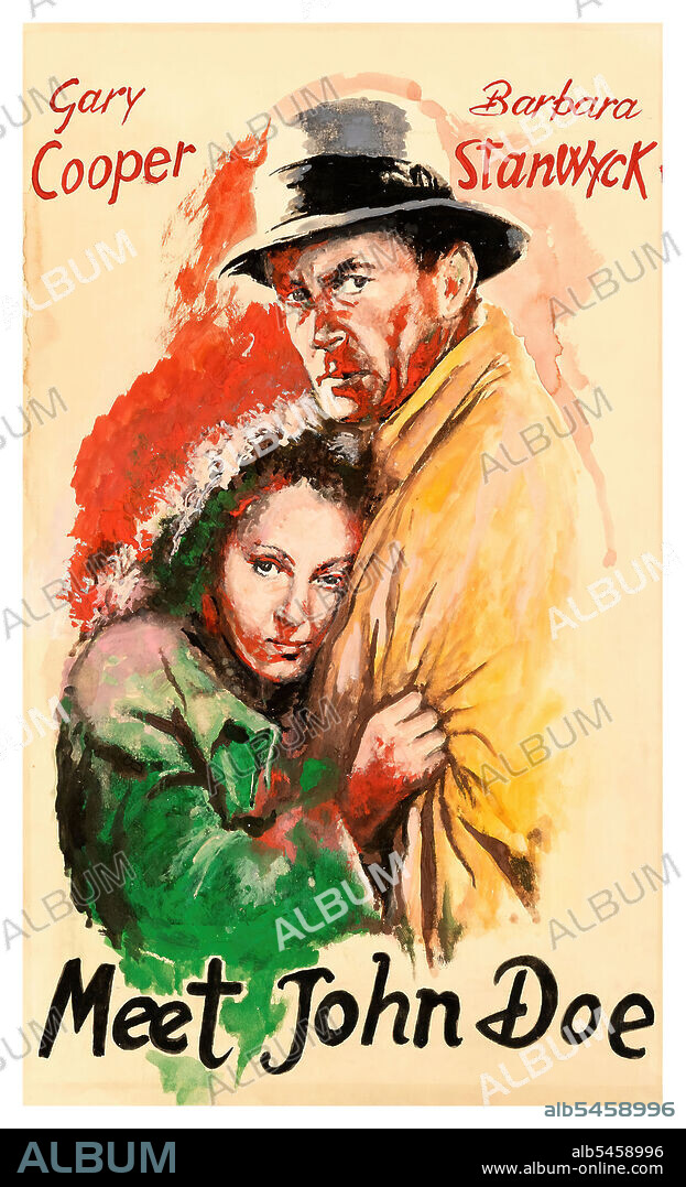 BARBARA STANWYCK y GARY COOPER en JUAN NADIE, 1941 (MEET JOHN DOE), dirigida por FRANK CAPRA. Copyright WARNER BROTHERS.