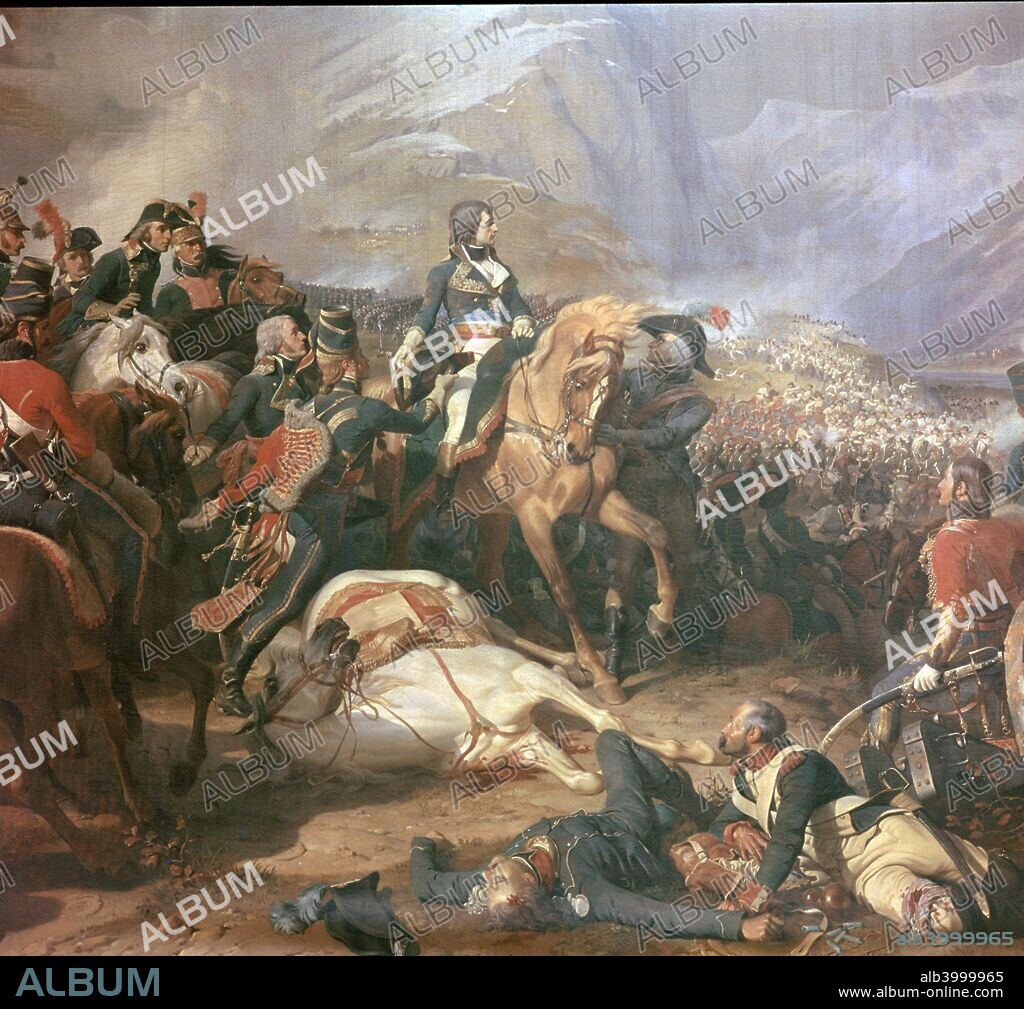 Painting of Napoleon at the battle of Rivoli on the 18th of Janury 1797, in the Gallery of Battles in Versailles, 18th century.