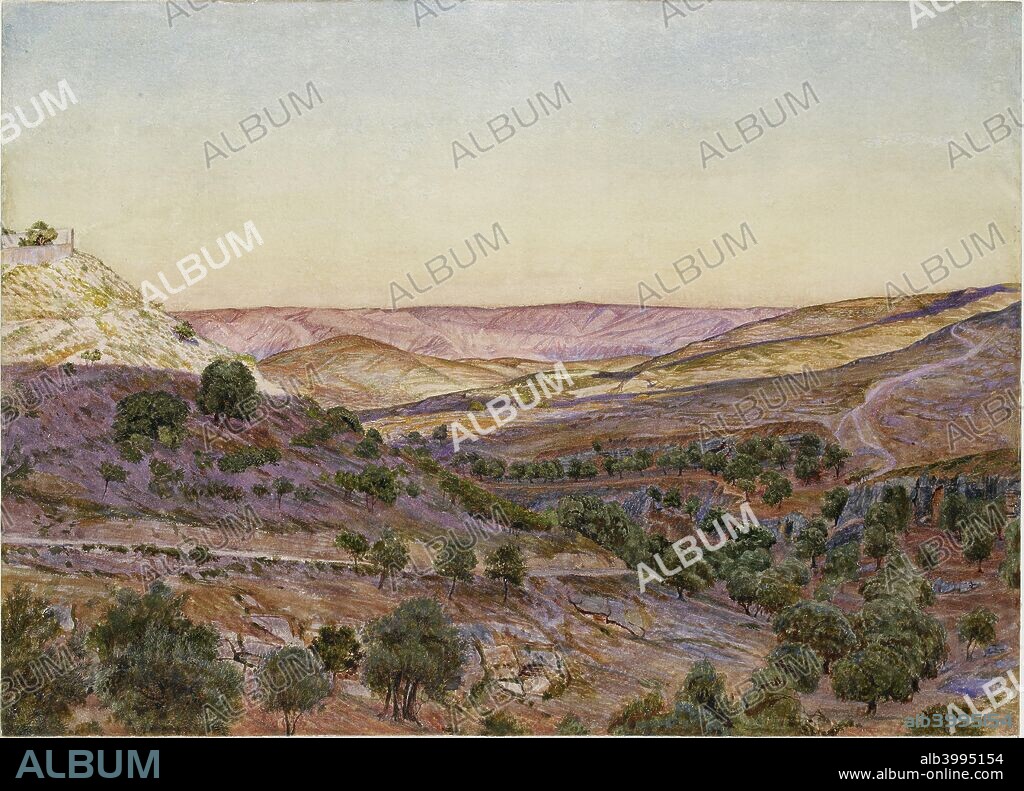The Hills of Moab and the Valley of Hinnom, 1854. Dimensions: height x width: sheet 25.2 x 35.2 cm.