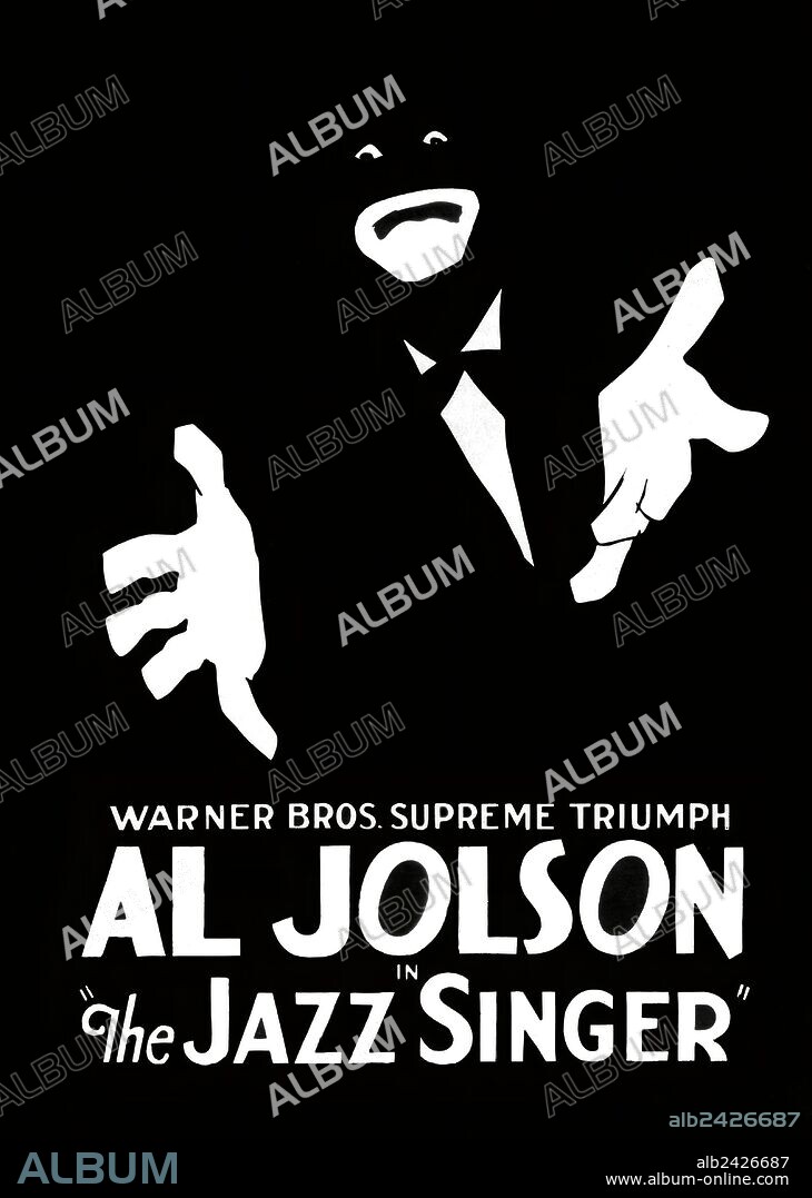 Affiche de THE JAZZ SINGER, 1927, réalisé par ALAN CROSLAND. Copyright WARNER BROTHERS.