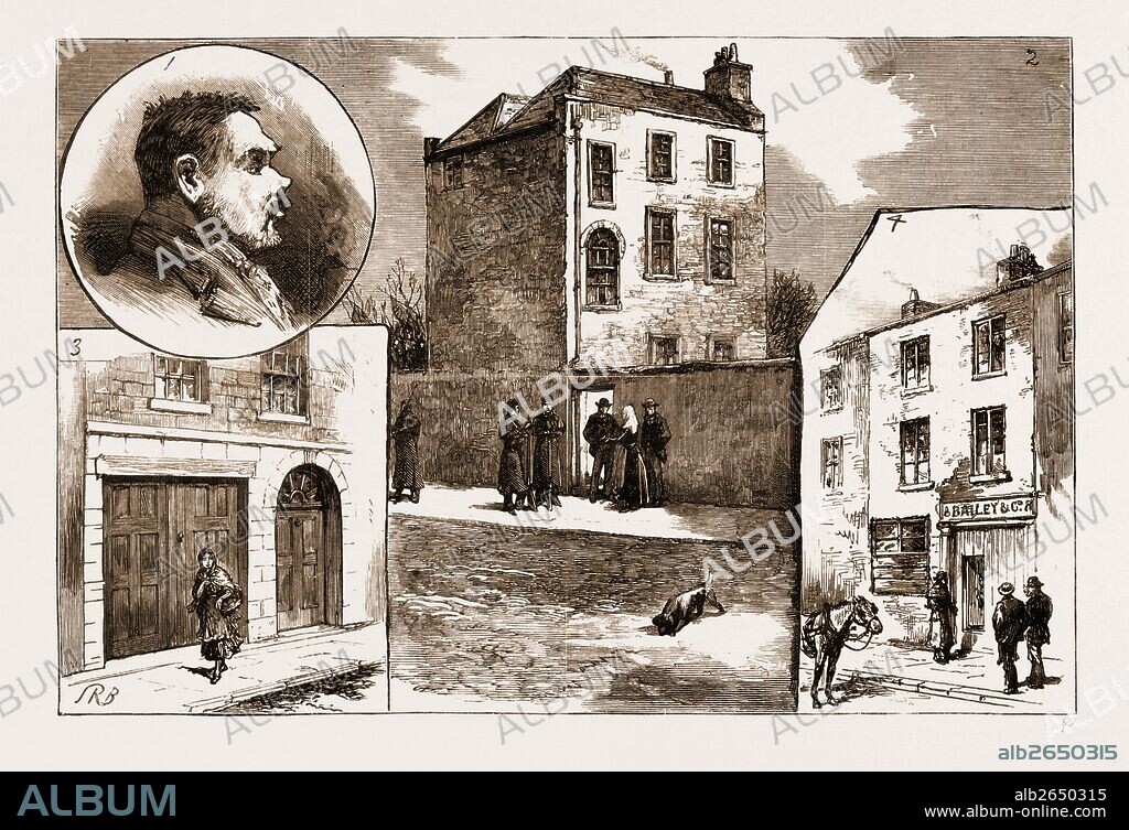 THE MURDER LEAGUE IN DUBLIN, IRELAND, 1883: 1. James Fitzharris ("Skin the Goat"), Who Drove the Cab on the Day of the Phoenix Park Murders. 2. The House at Richmond where. the Informers are Kept under Police Protection. 3. No, 5, Cross Kevin Street, the House in which the Conspirators had their Arms and Ammunition Stored, for Giving Information About Which Bailey was Shot in Skipper's Alley. 4. No. 8, Brabazon Street, the House where Bailey Lived.