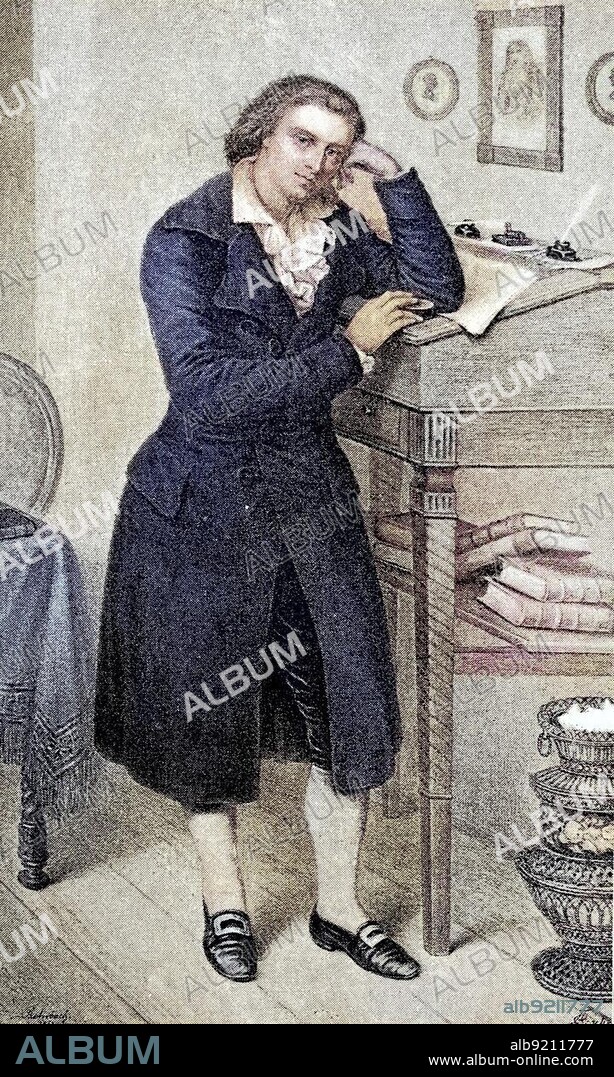 Johann Christoph Friedrich Schiller, 10 November 1759, 9 May 1805, was a physician, poet, philosopher and historian, digital reproduction of an original from the 19th century, original date unknown