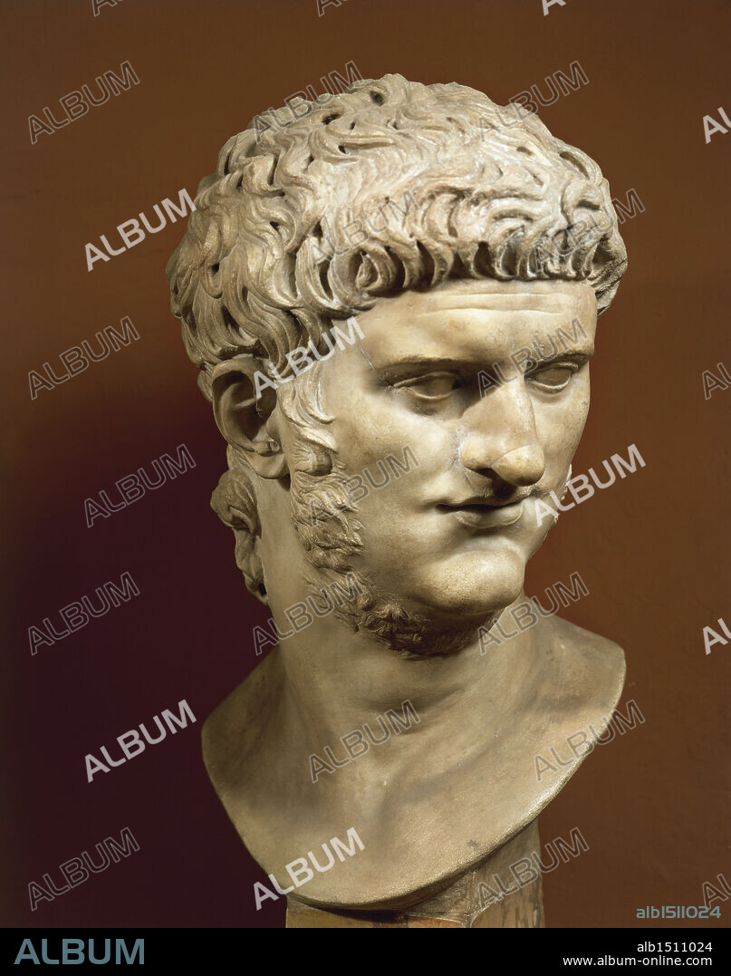 Roman civilization, 4th century A.D. Head of Nero Claudius Caesar Augustus Germanicus (37-68), Roman emperor.