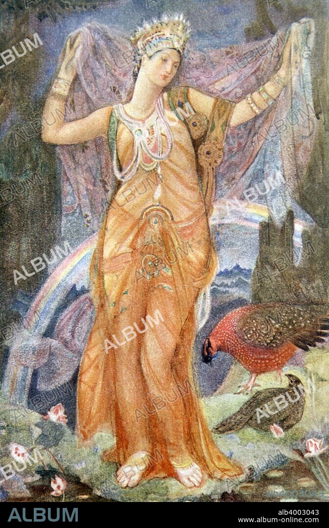 'The Mother Goddess Ishtar', 1916. Ishtar was the Assyrian and Babylonian goddess of fertility, love and war. Illustration from Myths and Legends of Babylonia and Assyria by Lewis Spence, 1916.